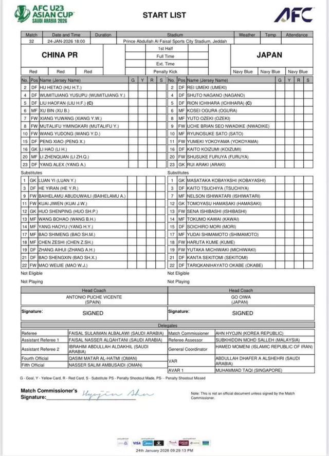 开云体育app-U23国足VS日本队首发出炉！徐彬出战拜合拉木替补